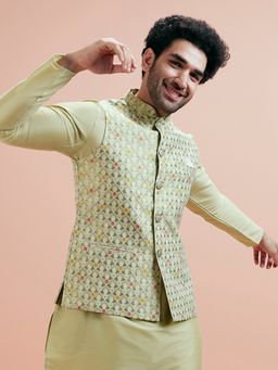 KISAH - Men Green Nehru Jacket