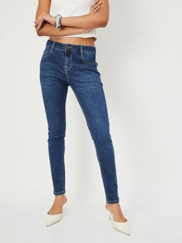 max - Women Skinny Fit Push-Up Navy Blue Jeans