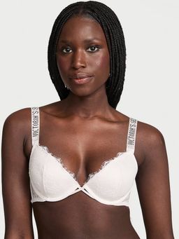 Victoria's Secret - Very Sexy Shine Strap Rose Lace Lightly Lined Low-Cut Demi Bra