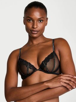 Victoria's Secret - Very Sexy Sheer Shine Rose Unlined Low-Cut Demi Bra