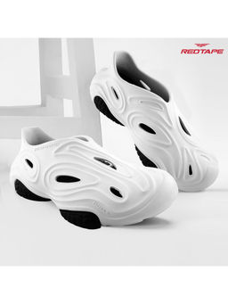 Red Tape - Mens Eva White Comfort Clogs