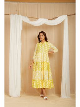 PINKSKY - Cotton Printed Yellow Dress