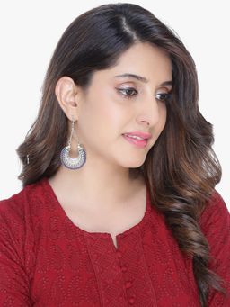 Yellow Chimes - Blue Circular Chandbalis Earrings