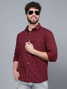 Cantabil - Men Maroon Shirt