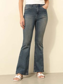 U.S. POLO ASSN. - Women Blue High Rise Bootcut Fit Jeans