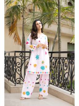 HOUSE OF KARI - Pink Kashmiri Aari Embroidered Kurta with Salwar