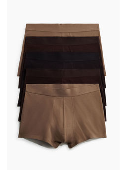 H&M - Men Brown 5-Pack Short Trunks With Lycra