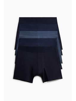 H&M - Men Blue 5-Pack Mid Trunks With Lycra