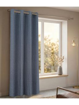 Saral Home - D Mond Cotton Woven Window Curtain 75% Light Blocking - Navy Blue