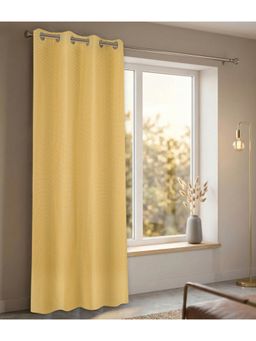 Saral Home - D Mond Cotton Woven Window Curtain 75% Light Blocking - Yellow