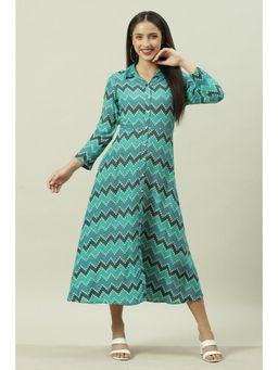 Biba - Green Printed Dress