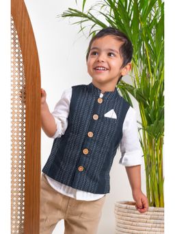 TIBER TABER - Boy Self Stripes Bundi Jacket Blue