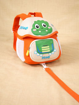 Little Surprise Box - Kids Orange Dino Flip Cap Series Soft Neoprene Backpack (1-3 Years)