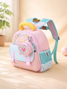 Little Surprise Box - Kids Mini Pink & Blue Butterfly Backpack with Pouch (1-3 Years)