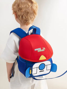 Little Surprise Box - Kids Blue Rocket Flip Cap Series Soft Neoprene Backpack (1-3 Years)