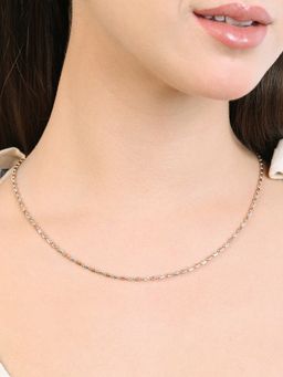 TOUCH925 - Pure 925 Silver Dual-Tone Wave Beaded Silver Chain for Women