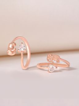 TOUCH925 - Pure 925 Silver Elephant Embrace Toe Ring for Women