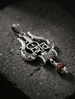 TOUCH925 - Pure 925 Silver Shiv Trishul Mahadev Unisex Pendant