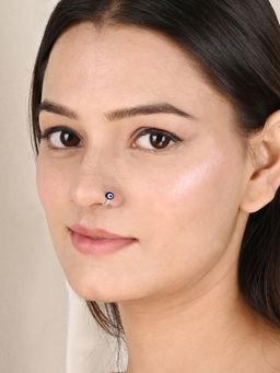 TOUCH925 - Pure 925 Silver Evil Eye Nose Ring for Women