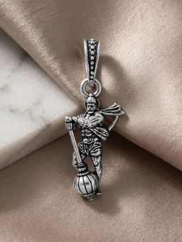 TOUCH925 - Pure 925 Silver Mighty Hanuman Gada Unisex Pendant