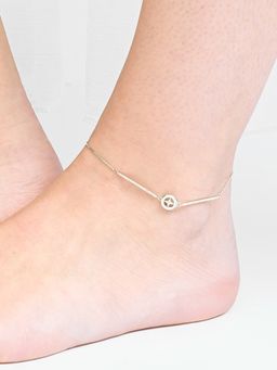 TOUCH925 - Pure 925 Silver Aurora Star Anklet for Women