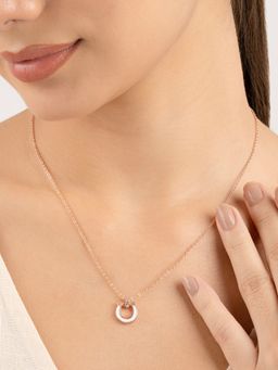 TOUCH925 - Pure 925 Silver U-Shape Pendant Necklace for Women