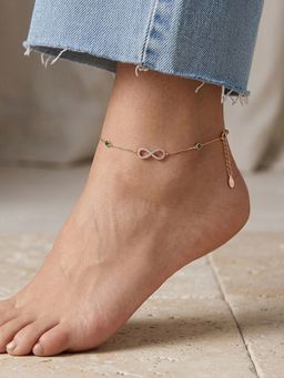 TOUCH925 - Pure 925 Silver Infinity Zircon Anklet for Women