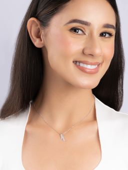 TOUCH925 - Pure 925 Silver Sleek Dual Bar Locket Necklace for Women