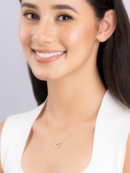 TOUCH925 - Pure 925 Silver Cz Heart Necklace for Women