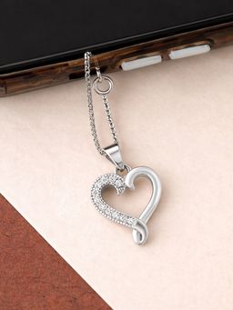 TOUCH925 - Pure 925 Silver Pave Loop Heart Charm