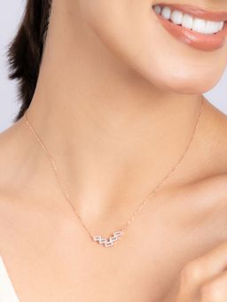 TOUCH925 - Pure 925 Silver Geometric Stone Necklace for Women