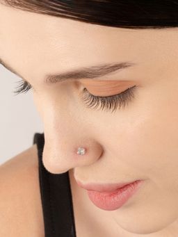 TOUCH925 - Pure 925 Silver Bold Glint Nose Pin for Women