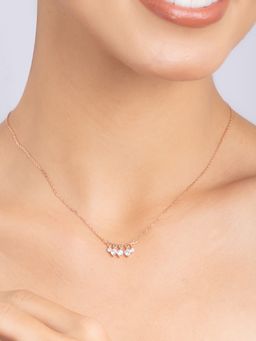 TOUCH925 - Pure 925 Silver Hanging Stone Bar Necklace for Women