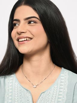 TOUCH925 - Pure 925 Silver Eye Halo Mangalsutra for Women