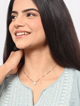 TOUCH925 - Pure 925 Silver Celeste Hex Halo Mangalsutra for Women