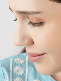 TOUCH925 - Pure 925 Silver Radiant Bar Silver Nose Pin for Women