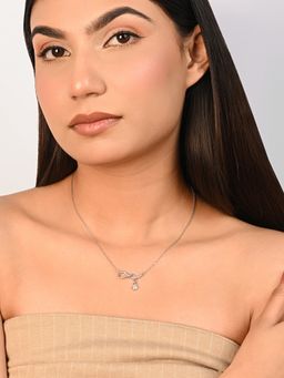 TOUCH925 - Pure 925 Silver Minimal Infinity Drop Necklace for Women