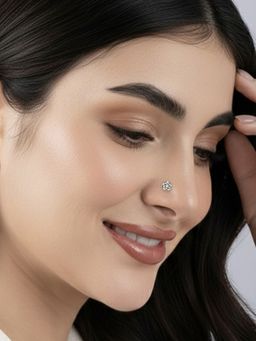 TOUCH925 - Pure 925 Silver Bird Motif Oxidised Nose Pin for Women