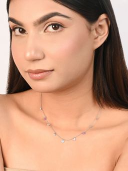 TOUCH925 - Pure 925 Silver Heart Charm Drop Necklace for Women