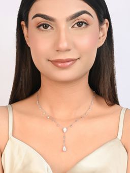 TOUCH925 - Pure 925 Silver Lariat Silver Drop Necklace for Women