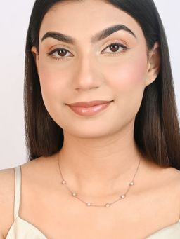 TOUCH925 - Pure 925 Silver Pastel Bezel Necklace for Women