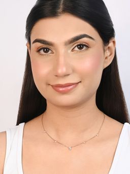 TOUCH925 - Pure 925 Silver Tiny Triangle Drop Necklace for Women