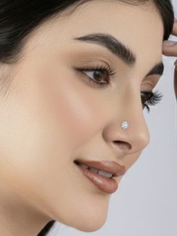 TOUCH925 - Pure 925 Silver Floral Bloom Silver Nose Pin for Women