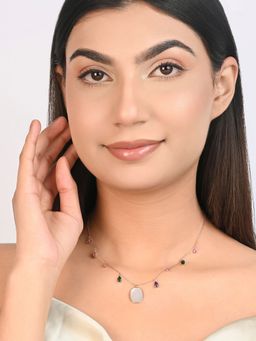 TOUCH925 - Pure 925 Silver Mother Shell Drop Necklace for Women