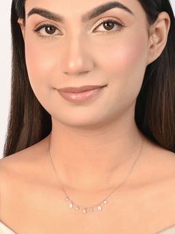 TOUCH925 - Pure 925 Silver Teardrop Silver Charm Necklace for Women