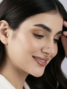 TOUCH925 - Pure 925 Silver Trio Spark Heart-Drop Silver Nose Pin for Women