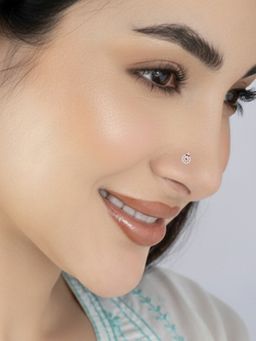 TOUCH925 - Pure 925 Silver Crest Cluster Silver Nose Pin for Women