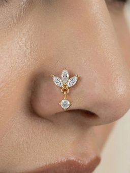 TOUCH925 - Pure 925 Silver Marquise Bloom Nose Pin for Women