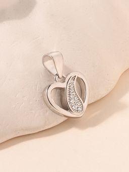 TOUCH925 - Pure 925 Silver Petal Heart Silver Pendant for Women