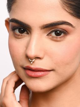 TOUCH925 - Pure 925 Silver Pearl Drop Septum Nose Ring for Women